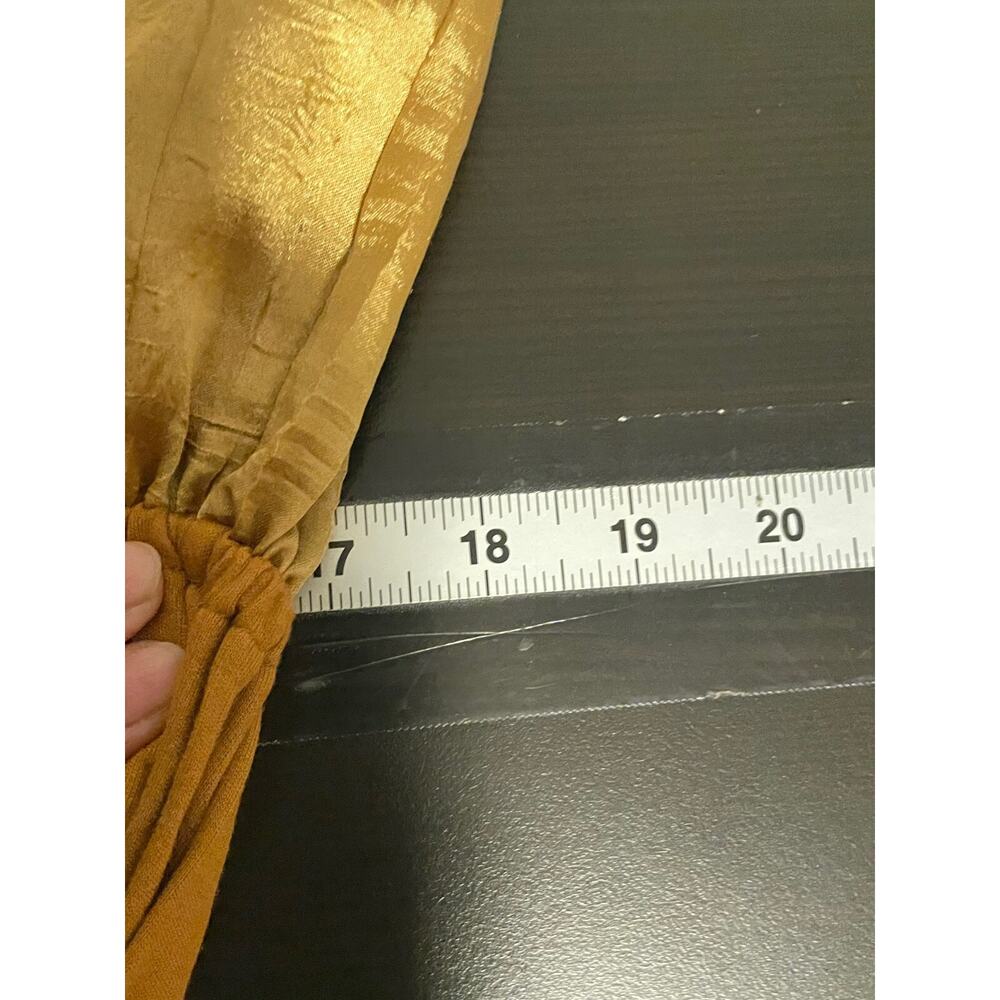 Vintage Jeanne Marc Womens Bodysuit Medium Gold Satin Sleeveless Designer 80s - Picture 5 of 7